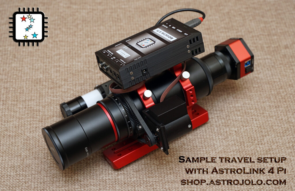 AstroLink 4 Pi sample travel setup